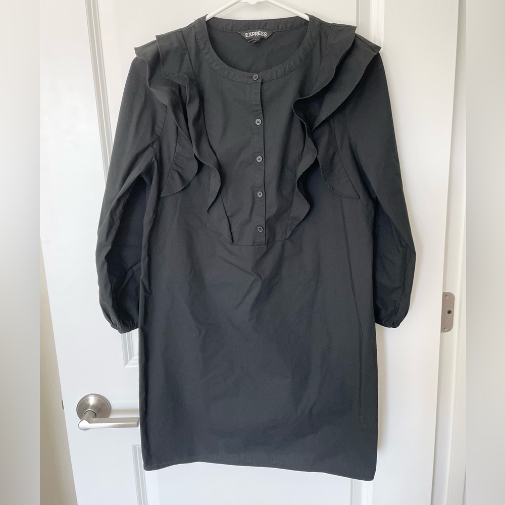 Express Ruffle Mini Sleeved Dress